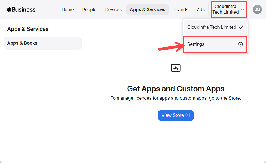 Download Content Token from Apple Business