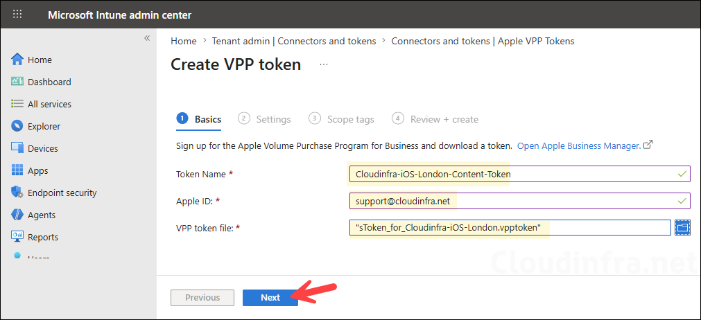 Upload Token Information file
