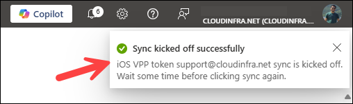 Sync Purchased Apps and Books with Intune notifcation