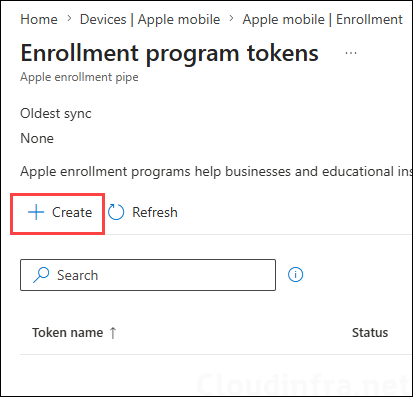 Configure Enrollment Program Token