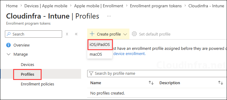 Create Automated Device Enrollment (ADE) Profile for iOS/iPadOS