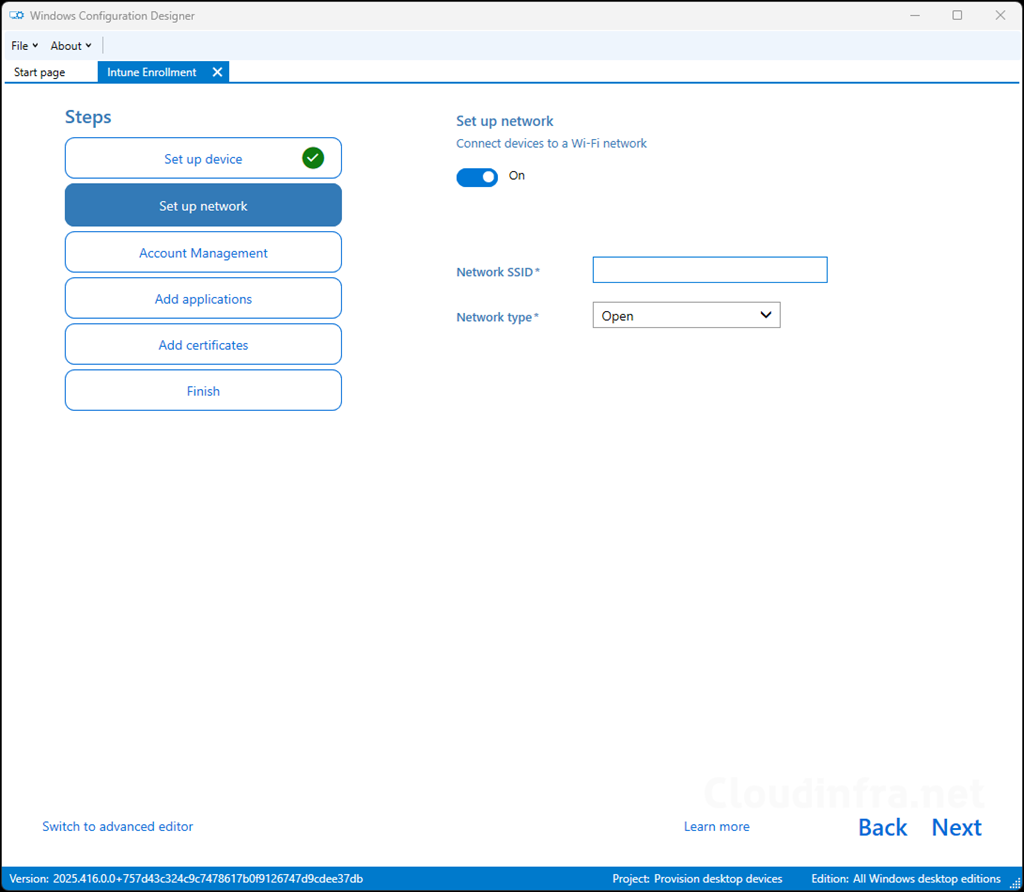 Configure network