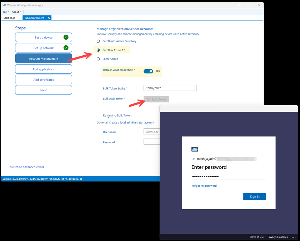Configure account management
