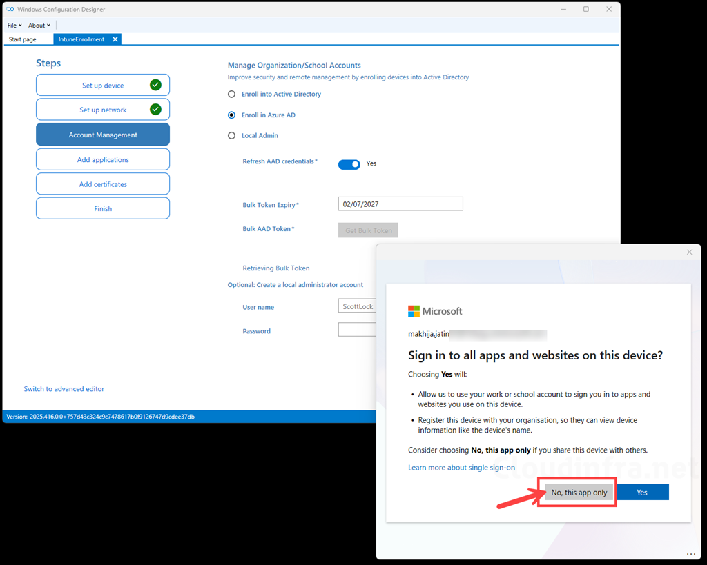 Authentication prompt for Sign in to all apps