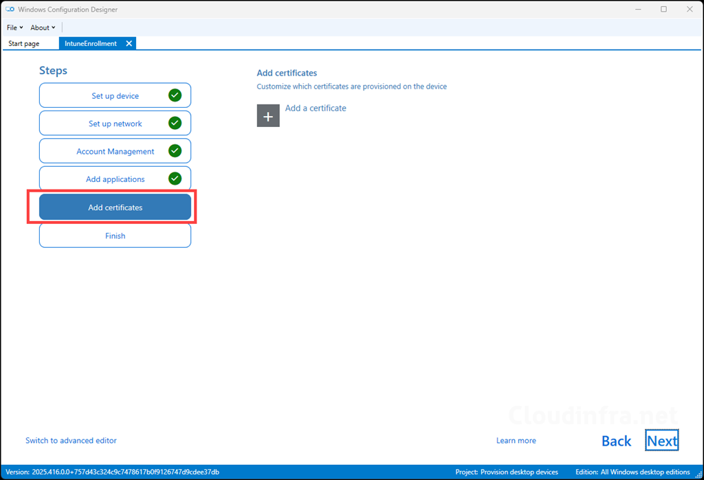 Add Certificates