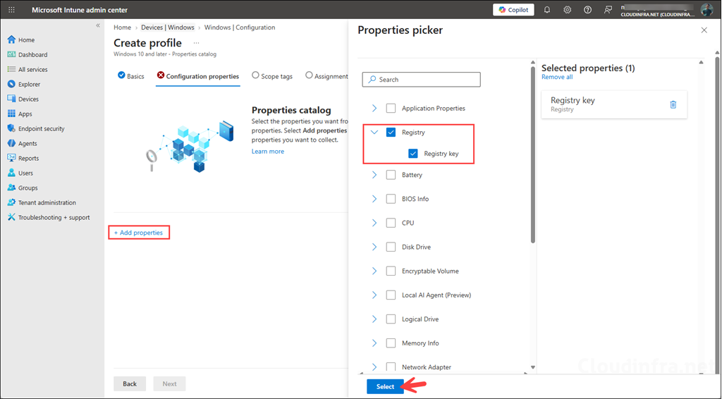 Add properties - properties catalog
